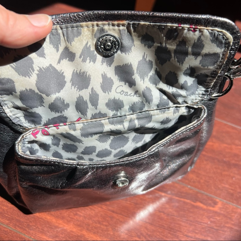 Coach Metallic Black Leather Crossbody Bag - Picture 5 of 7